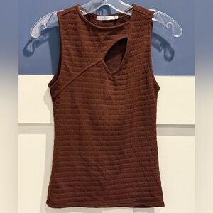 BKE Rich Brown / Reddish stretch Knit Top size S